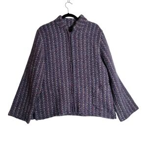 John branigan sweater‎ Woman's Cardigan Wool Blend Size Large Full Zip